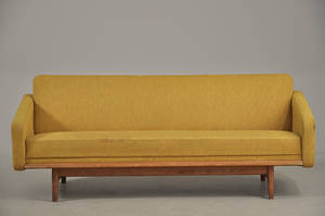 Dansk møbelproducent Tre pers. sofa i teak  uld, 19501960