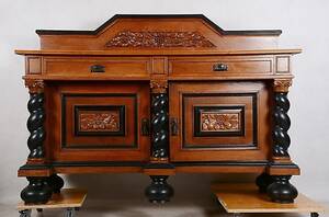 SIDEBOARD, ek, skuren dekor, 1900-tal.