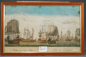 FÄRGRAVYR, 1700-TAL, FIN DU COMBAT, BLADMÅTT 26X42 CM