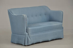 Dansk møbelproducent To pers. sofa i blå uldkamgarn