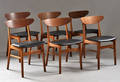 6 st stolar i teak, Danmark 1950-tal 6