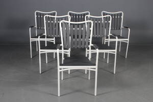 Daneline Havemøbler. Seks armstolestabelstole 6