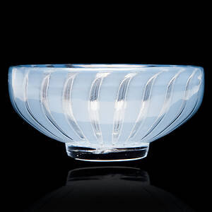 EDVIN ÖHRSTRÖM. Skål, glas, ariel, Orrefors, signerad.