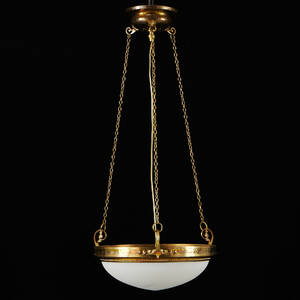 Taklampa mässing med glaskupa