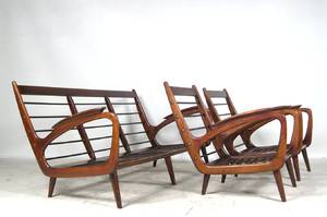 Organisches Lounge Sofa  und zwei Sessel der 1950er Jahre, Niederlande3