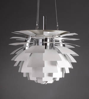 Poul Henningsen 1894 - 1967. Koglen, hvid, Ø 48 cm. Udstillingsmodel i original emballage.