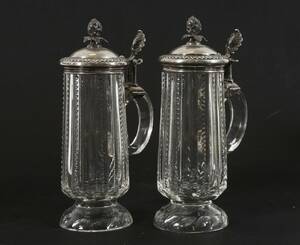 Sejdlar ett par, silver och glas, Ryssland, 181900-tal