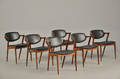 Kai Kristiansen f. 1929 Sæt på seks armstole i palisander sort læder 6