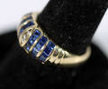 Ring, 18K guld, safirer samt diamnter ca 0,06ct.
