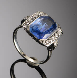Safir-og diamantring