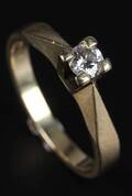 Solitairering, 14 kt. guld
