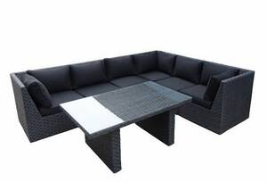 Hjørne Loungesæt. Polyrattan.