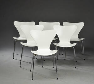  Arne Jacobsen. Seks Syver-stole, Model 3107 6