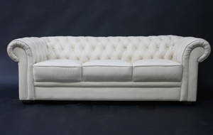 Tre pers. Chesterfieldsofa, cremefarvet