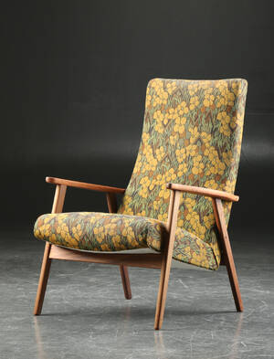 Lænestol af teaktræ, Dansk design 1950erne