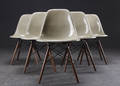 Charles Eames Sæt på seks stole, model DSW, glasfiber 6