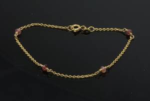 BNH, armlænke med turmaliner, 14 kt. guld