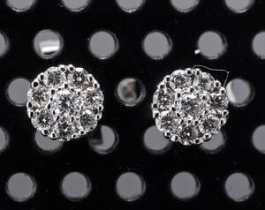 Par brillant ørestikker, 14 kt. hvidguld, ca. 0.14 ct