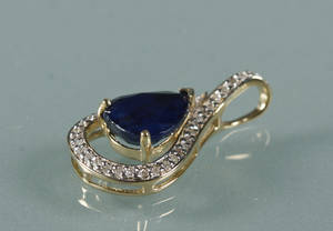 Brillant- og safir vedhæng ca. 0,18 ct.