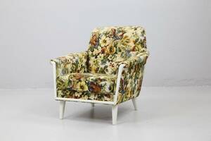 KARMFÅTÖLJ, vitmålad, 19401950-tal