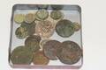 Blandade mynt, bl.a 1700-tal, silver mm.