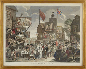 Gravyr med londonmotiv