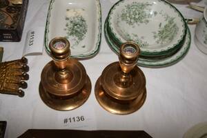 Mässingsljusstakar par H 16cm