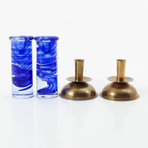 LJUSSTAKAR 11 par, mässing samt glas
