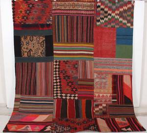 Persisk Patchwork tæppe 210 x 175 cm.