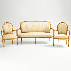 Soffa karmstolar Louis size-stil