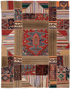 Persisk Patchwork tæppe, 268X210 cm. Denne vare er sat til omsalg under nyt varenummer 4146644