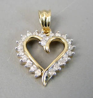 Brillant hjertevedhæng. Ca. 0.30 ct