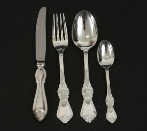 Bestickservisdelar 24st, nysilver, Olga-typ