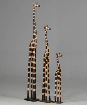 Giraffer i udskåret træ 3