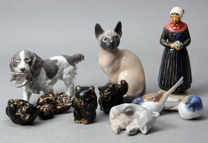 Kgl. Porcelæn samt BG. Diverse figurer 10