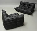 Michel Ducaroy. Lounge sofasæt, model Togo, sort læder 2 