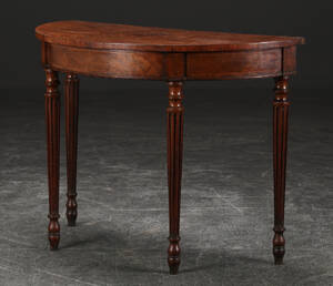 Engelsk regency halvcirkulært bord af mahogni, ca. 1790