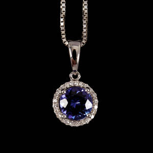 Hänge tanzanit diamanter 18 k vitguld