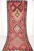 Uzbekisk handvävd kelim, mått 330x140 cm