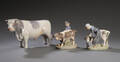 Bing  Grøndahl og Royal Copenhagen. Tyr af porcelæn samt to figurer 3