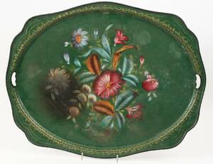 Serveringsbricka i bemålad plåt, Ryssland, 181900-tal