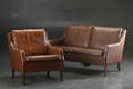 To-pers. sofa samt lænestol, læder, dansk møbelproducent 2
