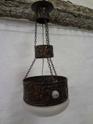 Taklampa Koppar  glas 