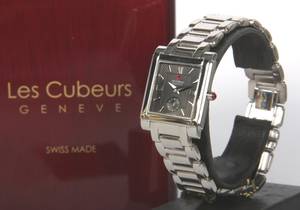 Les Cubeurs Geneve. Swiss Made dameur med rubin. Incl. garantibevis samt opbevaringsæske.