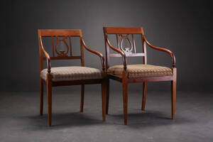 Par armstole af mahogni, empireform 2