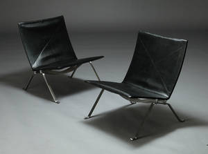 Poul Kjærholm. Par PK-22 hvilestole 2