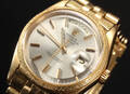 Vintage Rolex Day-Date. Herreur 18 kt. guld med sølvfarvet skive Denne vare er sat til omsalg under nyt varenummer 3934643