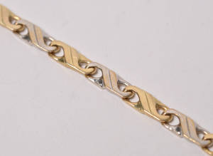 Armlænke af 14 kt. guld og hvidguld