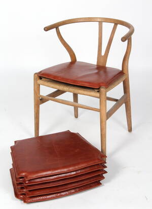 Hyndesæt til Hans J. Wegners Y- stol. Anilin læder. 6 