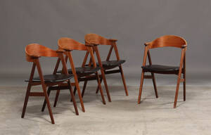 Dansk møbelproducent, fire armstole af teaktræ 4 Denne vare er sat til omsalg under nyt varenummer 4519956